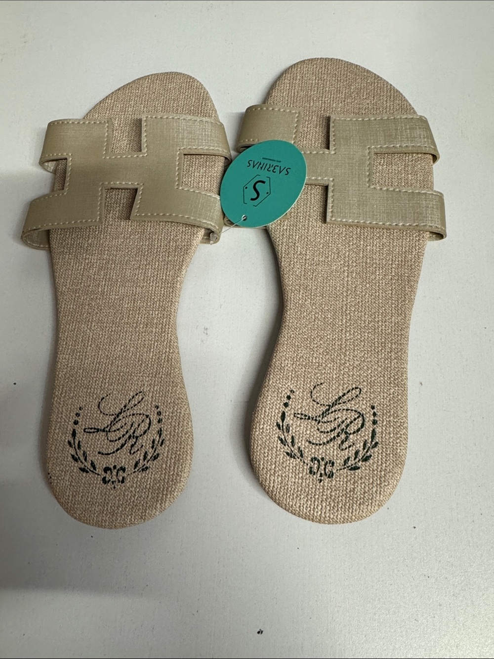 Beige Women's Slide Sandals - Unbranded